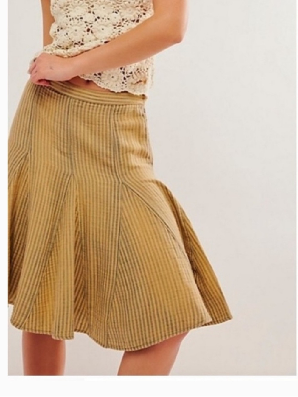 FREE PEOPLE CANDACE LINEN BLEND SKIRT MEDIUM